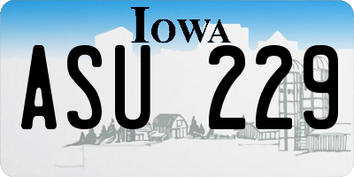 IA license plate ASU229