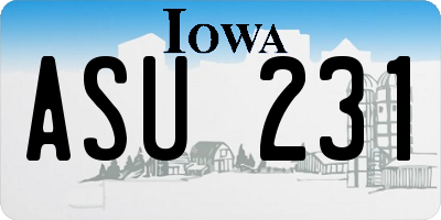 IA license plate ASU231