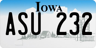 IA license plate ASU232