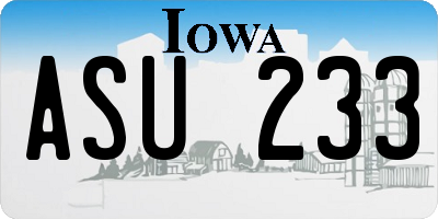 IA license plate ASU233
