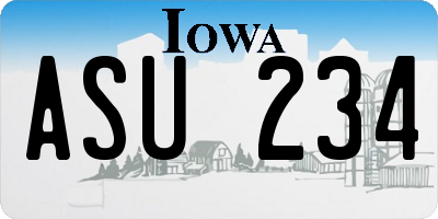 IA license plate ASU234