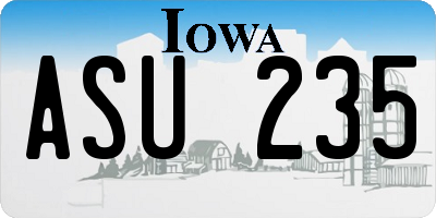 IA license plate ASU235