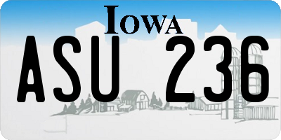 IA license plate ASU236