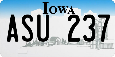 IA license plate ASU237