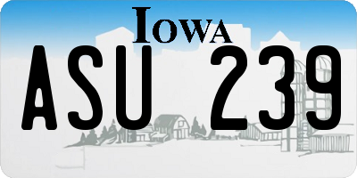 IA license plate ASU239