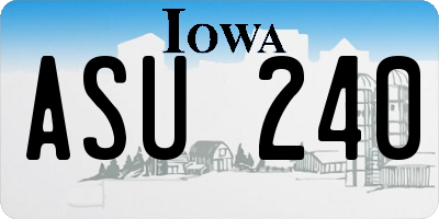IA license plate ASU240