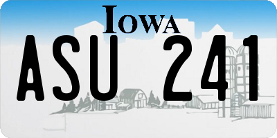 IA license plate ASU241