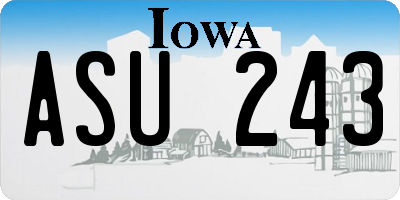 IA license plate ASU243