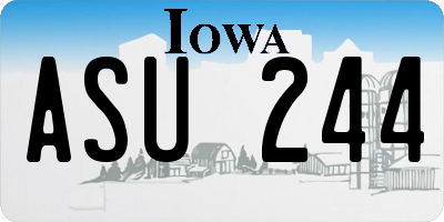 IA license plate ASU244