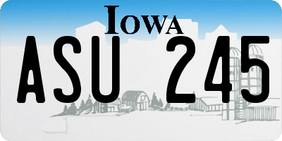 IA license plate ASU245