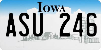 IA license plate ASU246