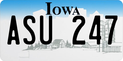 IA license plate ASU247