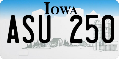 IA license plate ASU250
