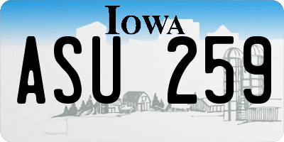IA license plate ASU259