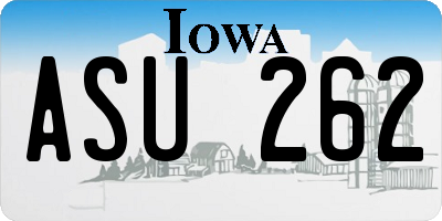 IA license plate ASU262