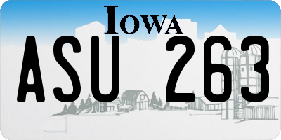 IA license plate ASU263