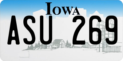 IA license plate ASU269