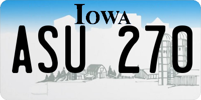 IA license plate ASU270