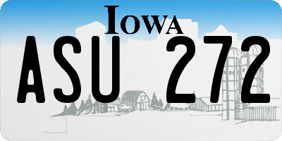IA license plate ASU272