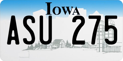 IA license plate ASU275