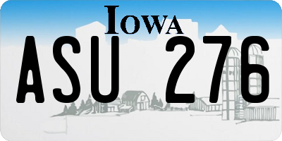IA license plate ASU276