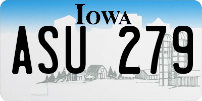 IA license plate ASU279