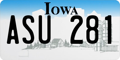 IA license plate ASU281