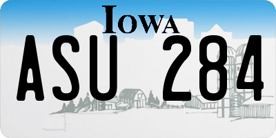 IA license plate ASU284