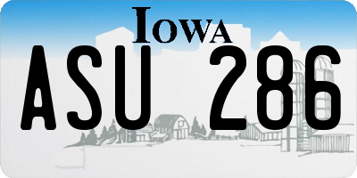 IA license plate ASU286