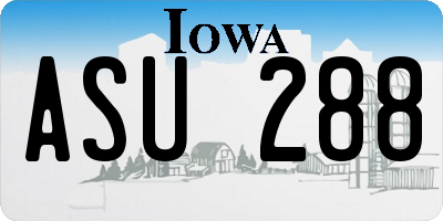 IA license plate ASU288