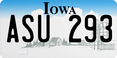 IA license plate ASU293