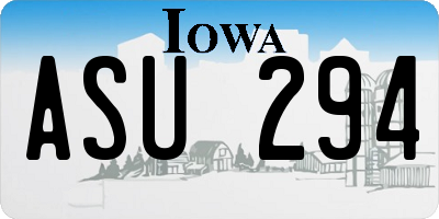IA license plate ASU294