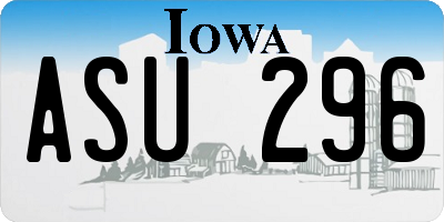 IA license plate ASU296