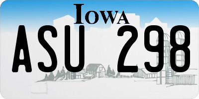 IA license plate ASU298