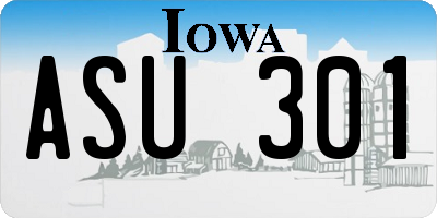 IA license plate ASU301