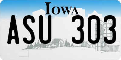 IA license plate ASU303