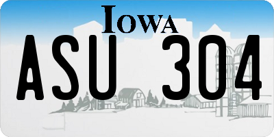 IA license plate ASU304