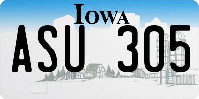 IA license plate ASU305