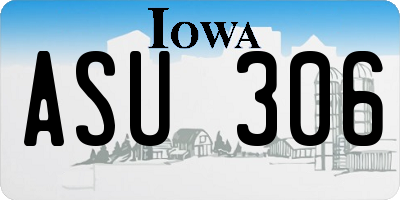 IA license plate ASU306