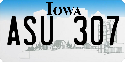 IA license plate ASU307