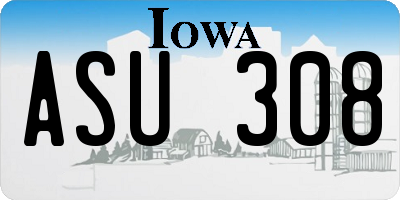 IA license plate ASU308