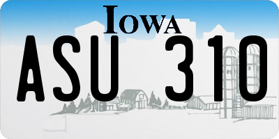IA license plate ASU310