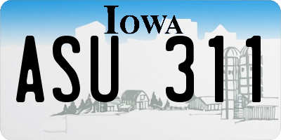 IA license plate ASU311