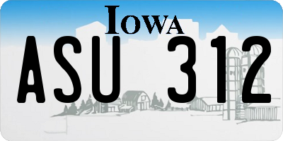 IA license plate ASU312