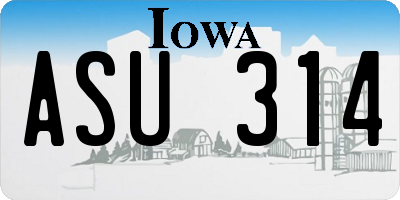IA license plate ASU314
