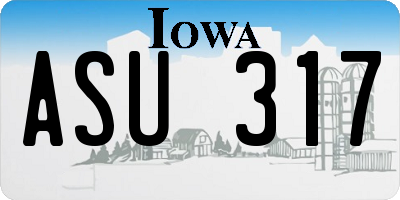 IA license plate ASU317