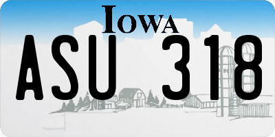 IA license plate ASU318