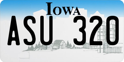 IA license plate ASU320