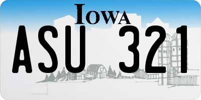 IA license plate ASU321