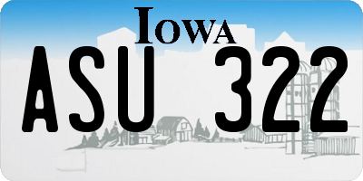 IA license plate ASU322